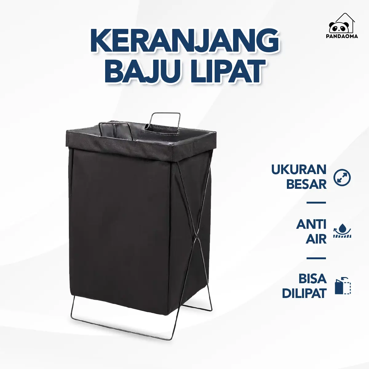 Pandaoma Laundry Bag Keranjang Pakaian Kotor Keranjang Baju Lipat Tempat Cucian Baju