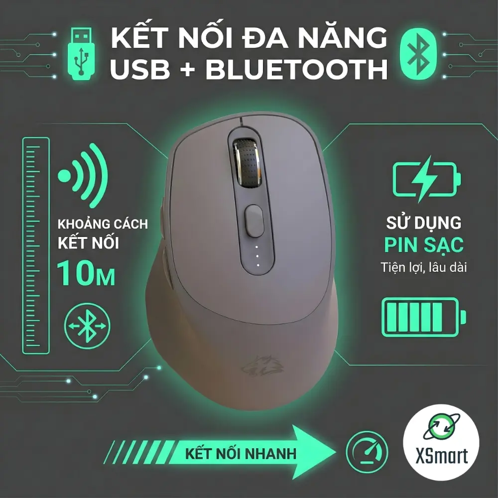 Chuột Không Dây Máy Tính Bluetooth X7 Wireless Pin Sạc Kết Nối 2 Chế Độ Cho Mọi Thiết Bị Máy Tính, Laptop | BigBuy360 - bigbuy360.vn Chuột Không Dây Máy Tính Bluetooth X7 Wireless Pin Sạc Kết Nối 2 Chế Độ Cho Mọi Thiết Bị Máy Tính, Laptop | BigBuy360 - bigbuy360.vn