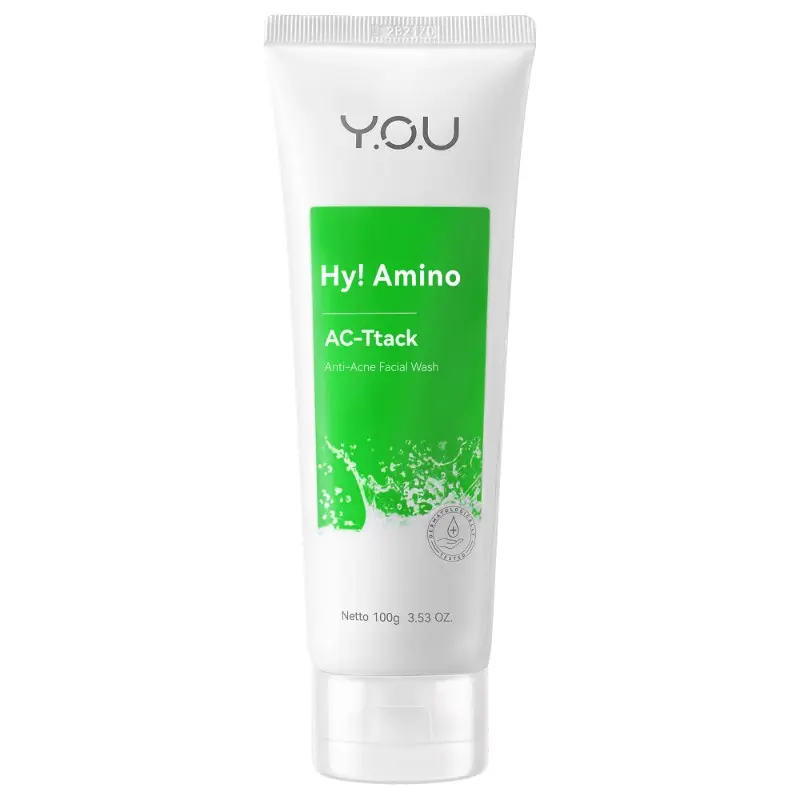 Y.O.U facial wash membantu mengangkat kotoran pada wajah Perawatan Berjerawat