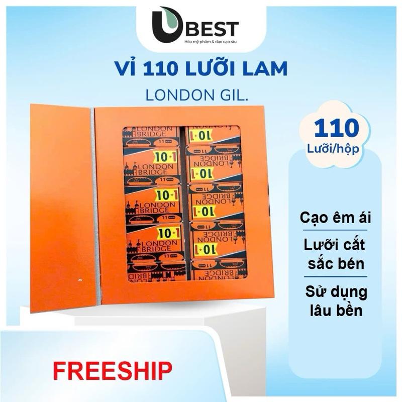 Vỉ 110 lưỡi lam London Gồm 10 hộp nhỏ - mỗi hộp 11 lưỡi Dao Cạo Râu giá rẻ