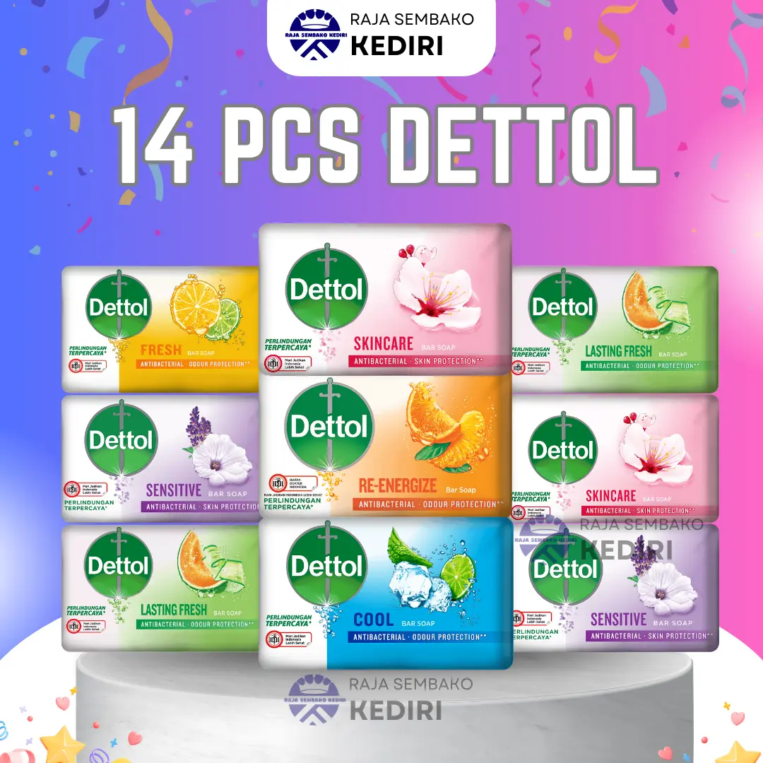 14 PCS SABUN DETTOL 60 GRAM MURAH MIX CAMPUR Mandi Soap