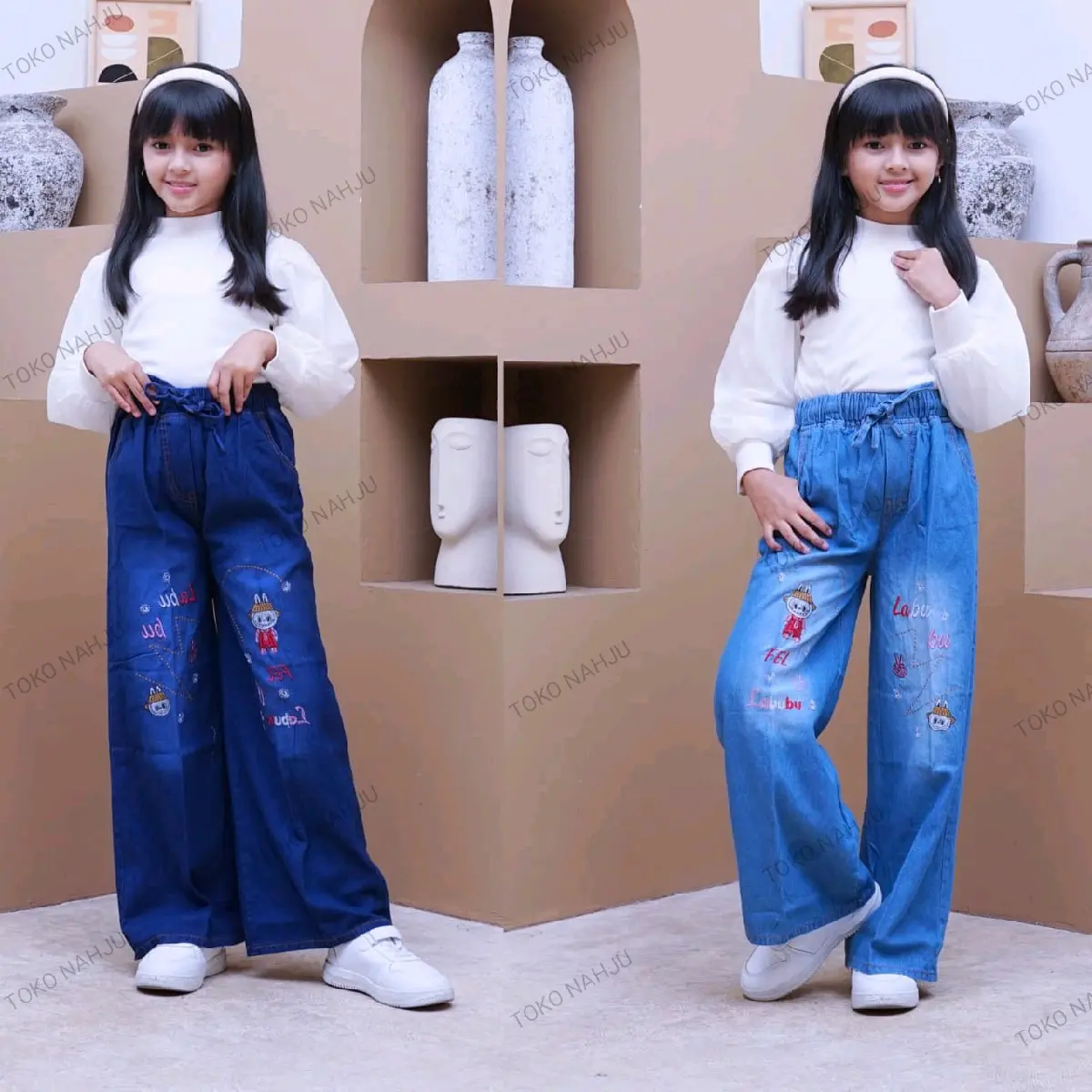 LABUBU KULOT ANAK 6-13 TAHUN CELANA JEANS ANAK PEREMPUAN BAWAHAN FASHION Cantik Bordir