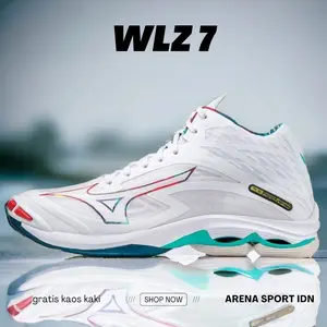 Mizuno wave lightning z7, sepatu olahraga voli badminton running anti slip berdecit, premium import quality terbaru, COD