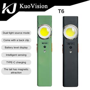 Lampu Suluh LED, dengan Cahaya Putih / UV dan Cahaya Warna LED RGB, Tapak Anti-Gelincir, Klip Dwi Arah, Penunjuk Bateri, Lampu Amaran, Ekor Magnetik, Sesuai untuk EDC, Rondaan Home Lighting Portable