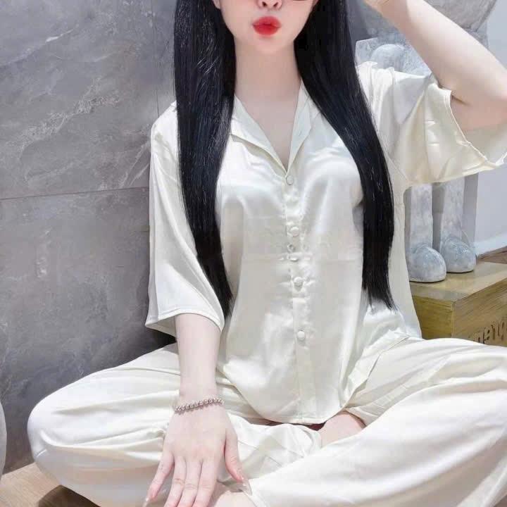 [SALE XÃ KHO] pijama lụa latin màu trơn cho nữ 40-60kg 6