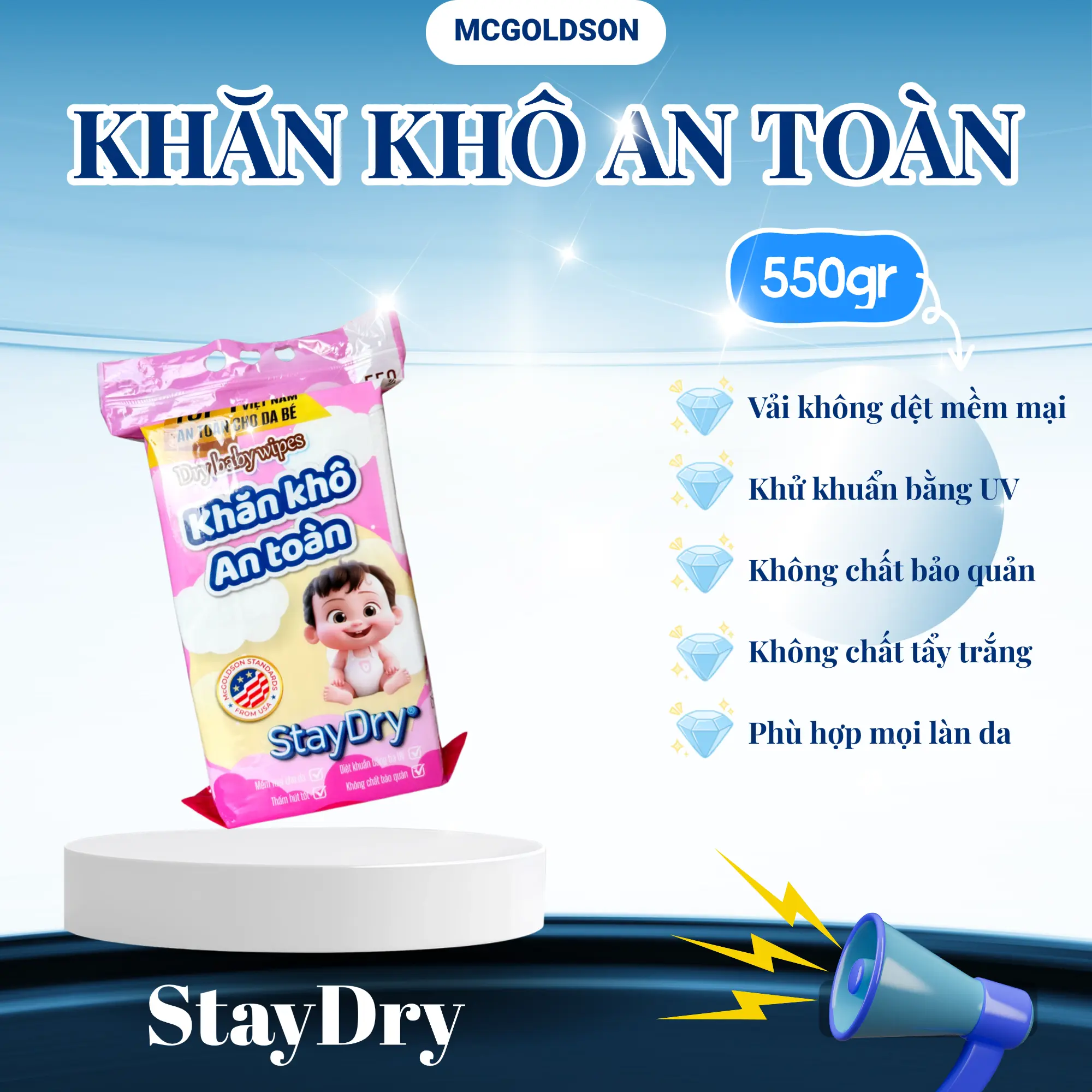 Khăn khô an toàn StayDry 550 gram