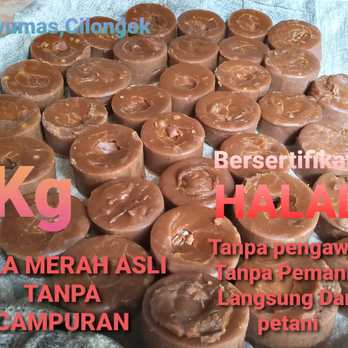 Gula Merah Asli Air Nira Original 100% Halal - Tanpa Pengawet, Pemanis Buatan, dan Campuran - Food, Sugar
