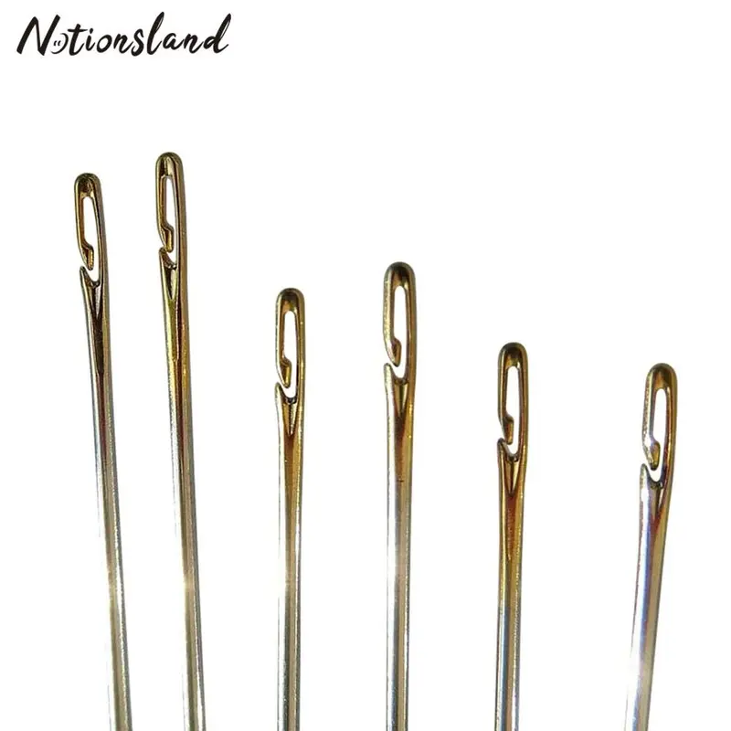Kim Khâu Tay Bằng Thép Không Gỉ, 12 Cái, Kim Khâu Mới, Không Cần Chỉ, Chỉ Cần Móc Dây Trong Lỗ Mở Bên Đuôi Không Cần, Tự Làm Cho Người Già Mù Nhiều Kích Cỡ Darning 5