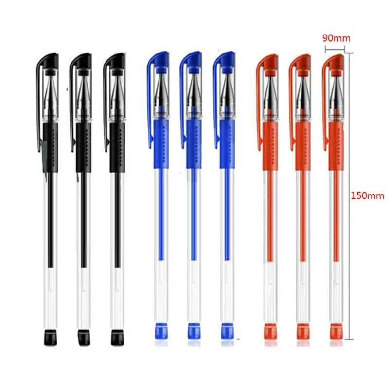MSS -(COD) BUNDLING 1PCS 12PCS Pena Gel 0.55mm Standard Pulpen Gel Standard Bolpoin Cair Alat Tulis Sekolah Bolpen Warna Hitam Biru Merah Murah Plastik 1