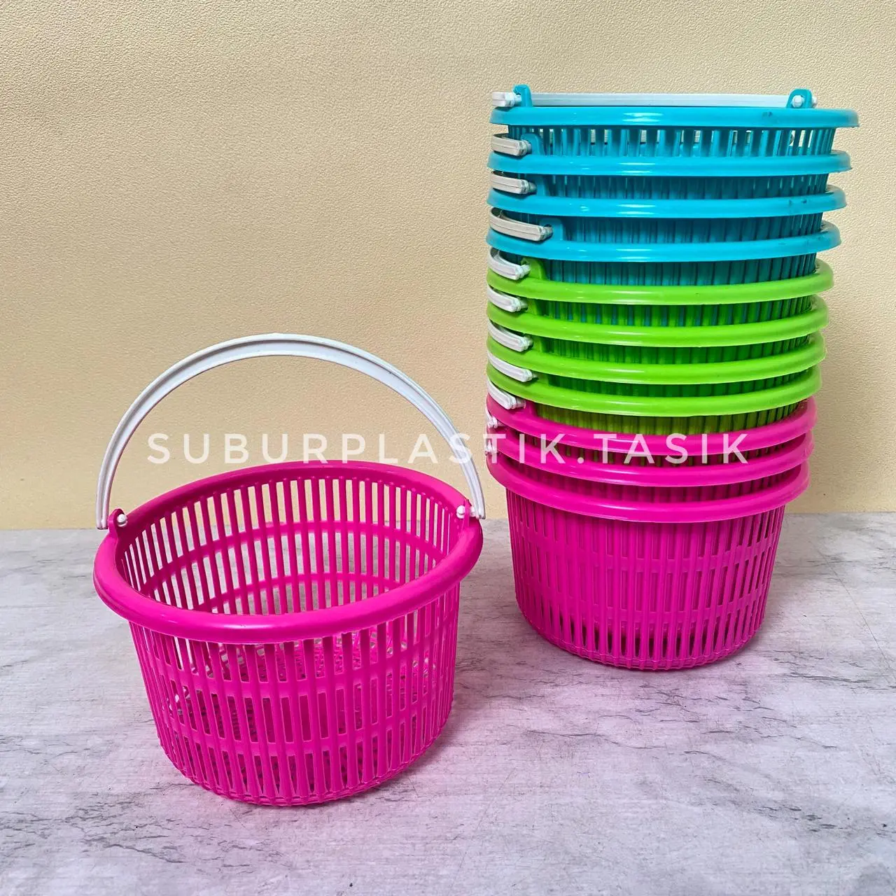 [12 pcs] Keranjang Parsel Mini Bulat Jinjing| Tempat Penyimpanan Sabun Mandi Wadah Serbaguna Murah
