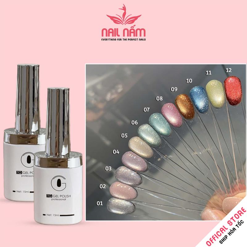 Sơn mắt mèo kim cương TG lẻ siêu sáng cọ tròn chai 15ml