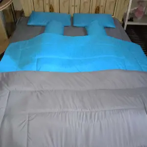 Bedcover Set Polos Aesthetic kombinasi Dua Warna Ukuran 200x200 180x200 160x200 120x200 Bahan Katun Halus Selimut Tebal