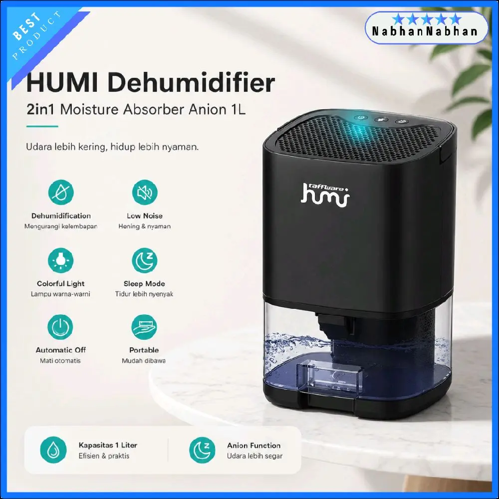 HUMI Dehumidifier 2in1 Moisture Absorber Anion 1L 