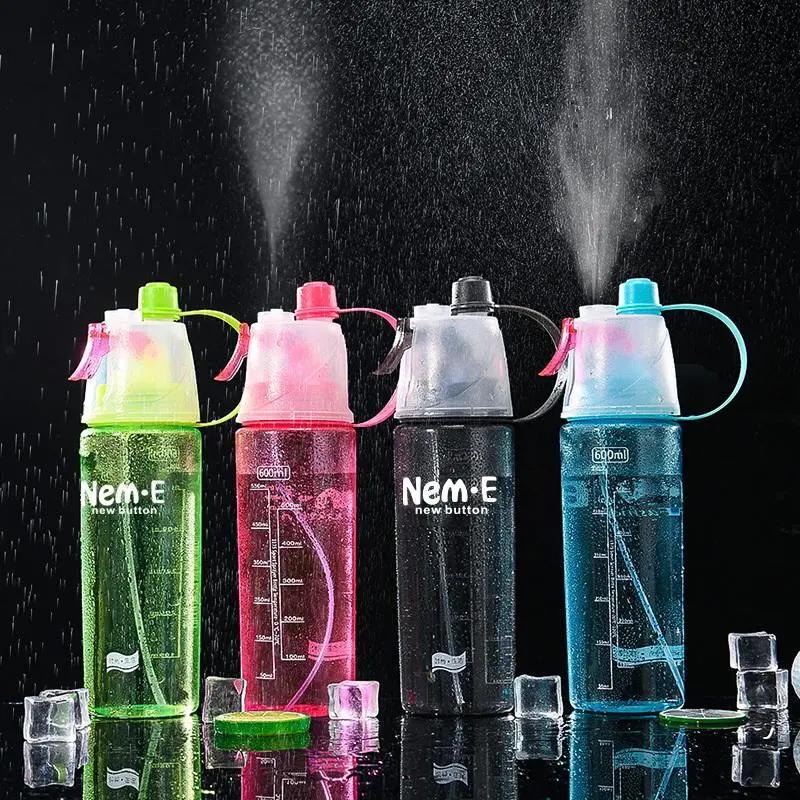 600ml bơm lại phun thể thao chai nước cấp thực phẩm leakproof hydrat hóa chai cho đi bộ đường dài đi xe đạp bãi biển hoạt động