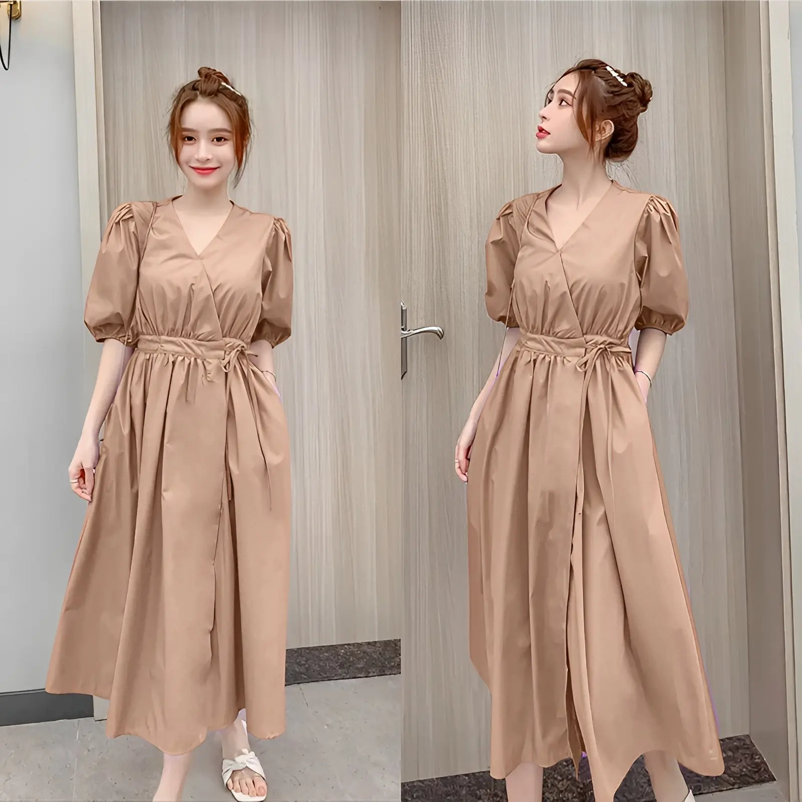 MS Dress Miyuki Big Size XXXL Ld 100 - 120 cm P 120 cm B 308 gr Mosscrepe Viscose #4210