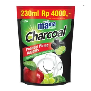 (6/3 PCS) Mama Lemon Charcoal Pencuci Piring 230g 4000an- Praktis untuk Kebutuhan Rumah Tangga