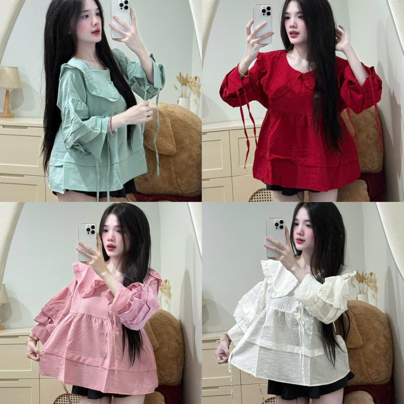 Áo kiểu babydoll tay phồng PLA28