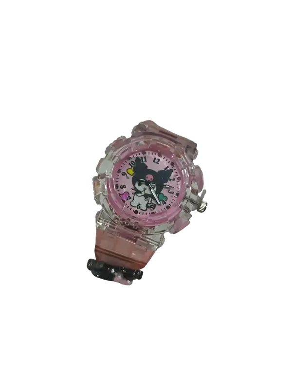 jam tangan anak ada melody dan lampu warna - warni Fashion Karet Led Perempuan 4