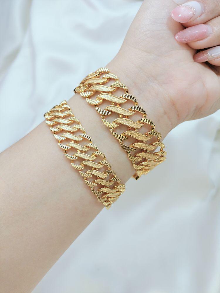 GELANG SISIK LEBAR PADAT FULL UKIR JEWELERY PERHIASAN WANITA-GUDANGPERHIASAN887 Bracelets Jewellery