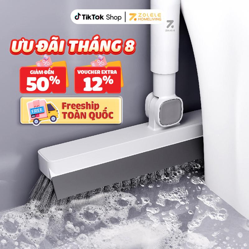 Chổi Chà Sàn Và Gạt Nước 2 Trong 1, Cây Chà Sàn Nhà Tắm Zolele C1