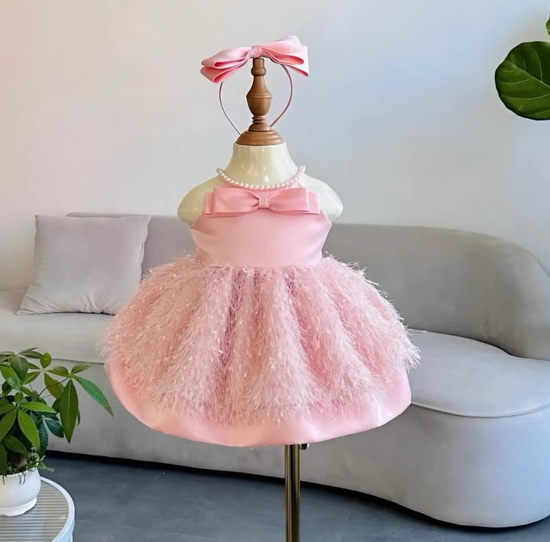 [Ribaby] Yếm phối váy lông cao cấp cho bé gái mặc noel, giáng sinh, tết - tặng kèm cài và lúp