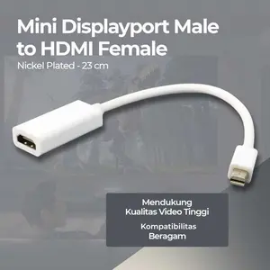 WIJAYA MALL Mini Displayport Male to HDMI Female Converter Adapter Nickel plated Mini DP