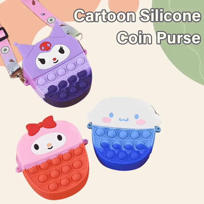 Unique Fidget Toys Push Bubbles Toy Stationery Storage Bag Dimple Crossbody Bag Unicorn Coin Purse Wallet Bag For Kids Girls