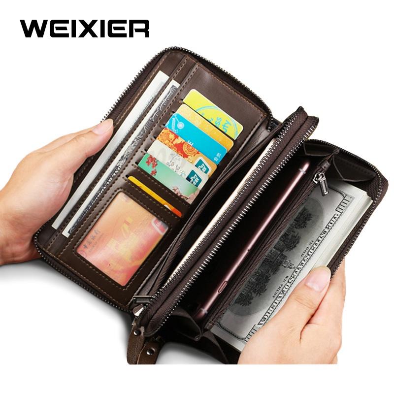 Dompet Panjang Pria Kulit Import Original Weixier Premium Waterproof Hand Clutch Bag Dengan Slot Kartu Kulit PU Berkualitas 2