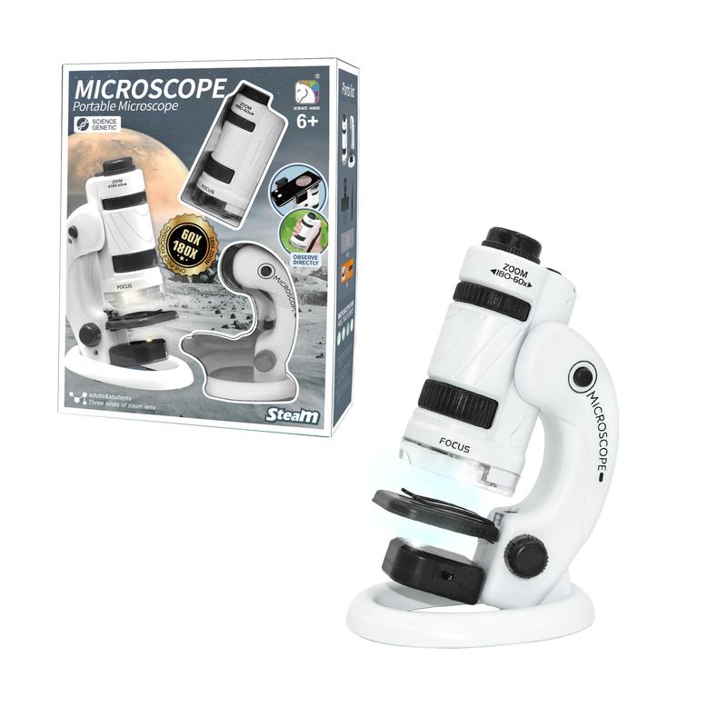 Portable Microscope Lab LED 60-180X Biological Experimental Optical Toys Children's Science Education Toys 2