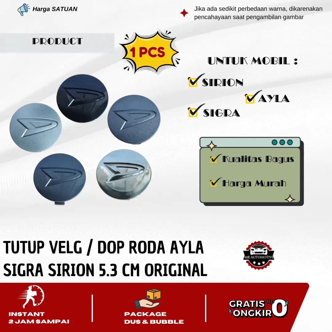 Tutup Velg / Dop Roda Ayla Sigra Sirion Original