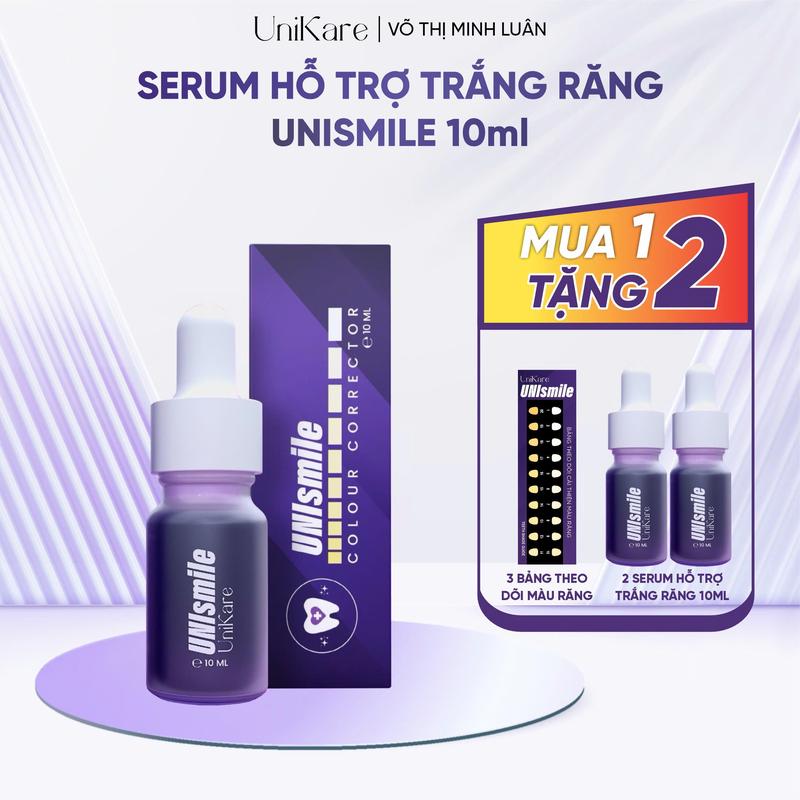   MUA 1 TẶNG 1  Serum Hỗ Trợ Trắng Răng UNIsmile Hỗ Trợ Sáng Răng Ố Vàng Hỗ Trợ Làm Sạch Mảng Bám Cao Răng - Dung Tích 10ml -  Unikare 