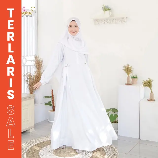 DRESS MUSLIM UMROH DAN HAJI BAHAN KATUN MADINAH DAN TOYOBO WARNA PUTIH BERSIH NYAMAN LEMBUT MANSET KANCING WUDHU FRIENDLY 3