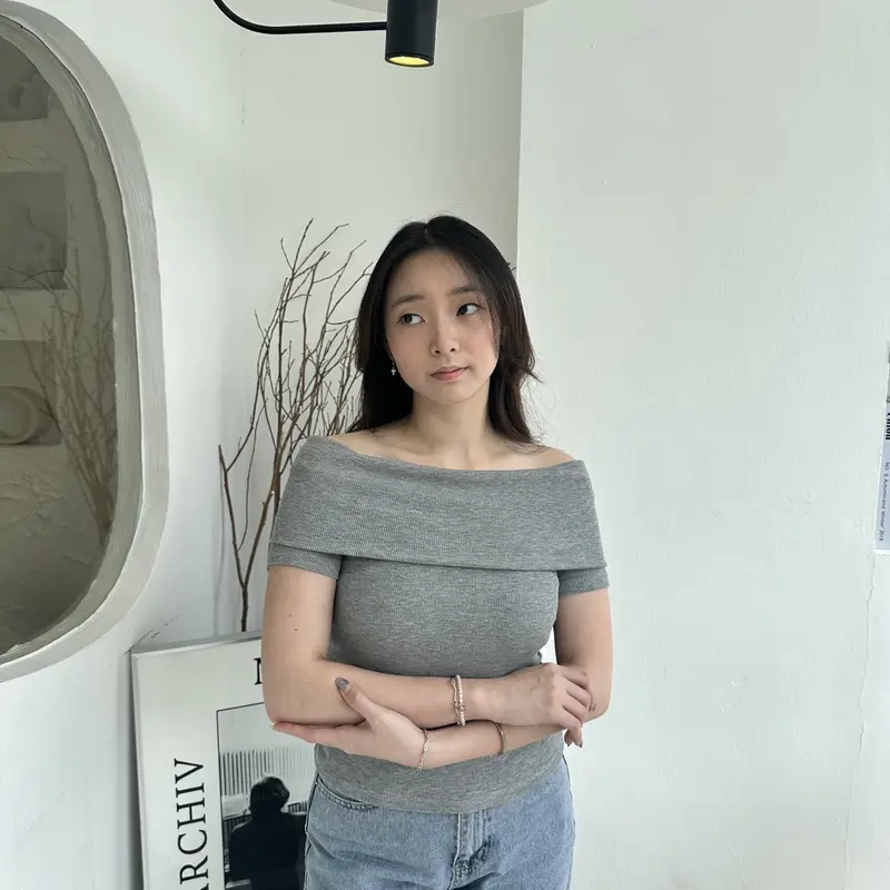 Harlier | Lisa Top | Atasan Knit Wanita Korean Top Baju Knit Wanita Lengan Pendek Sabrina Cewek 3