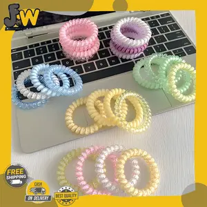 DP301 Set Karet Rambut Spiral Isi 4 Ikat Rambut Glossy Motif Aksesoris Fashion