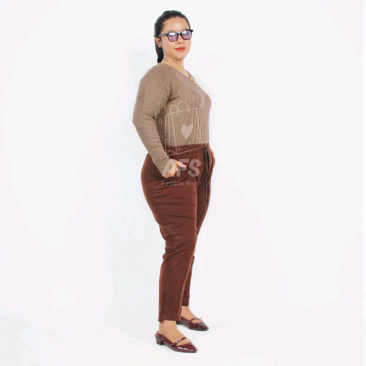 AFS STORE Celana Baggy Pants Bahan Paraguay Halus Pinggang Karet Melar oro Katun Lembut Slim