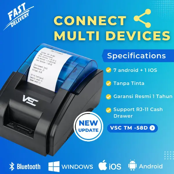 PRINTER KASIR/PPOB THERMAL 58MM VSC J58-BT ANDROID (USB+BLUETOOTH)