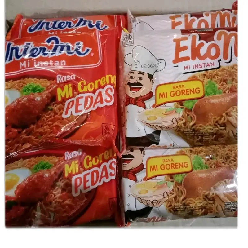 1 paket mie isi 20 pcs(eko mi goreng+intermi goreng pedas) /60 gr Makanan Food Noodles Ayam Soto Kuah Ramen Kari indomie instan bergizi 0