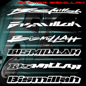 Cutting Sticker Bismillah. Sticker Bismillah untuk kaca mobil. Sticker kaca mobil Bismillah. untuk Truck, Pickup, L300, carry, tss, apv, megacarry, kijang, pajero, fortuner, innova, avanza, xenia, vitara, ertiga, livina, vios, giga, dutro, canterr, traga