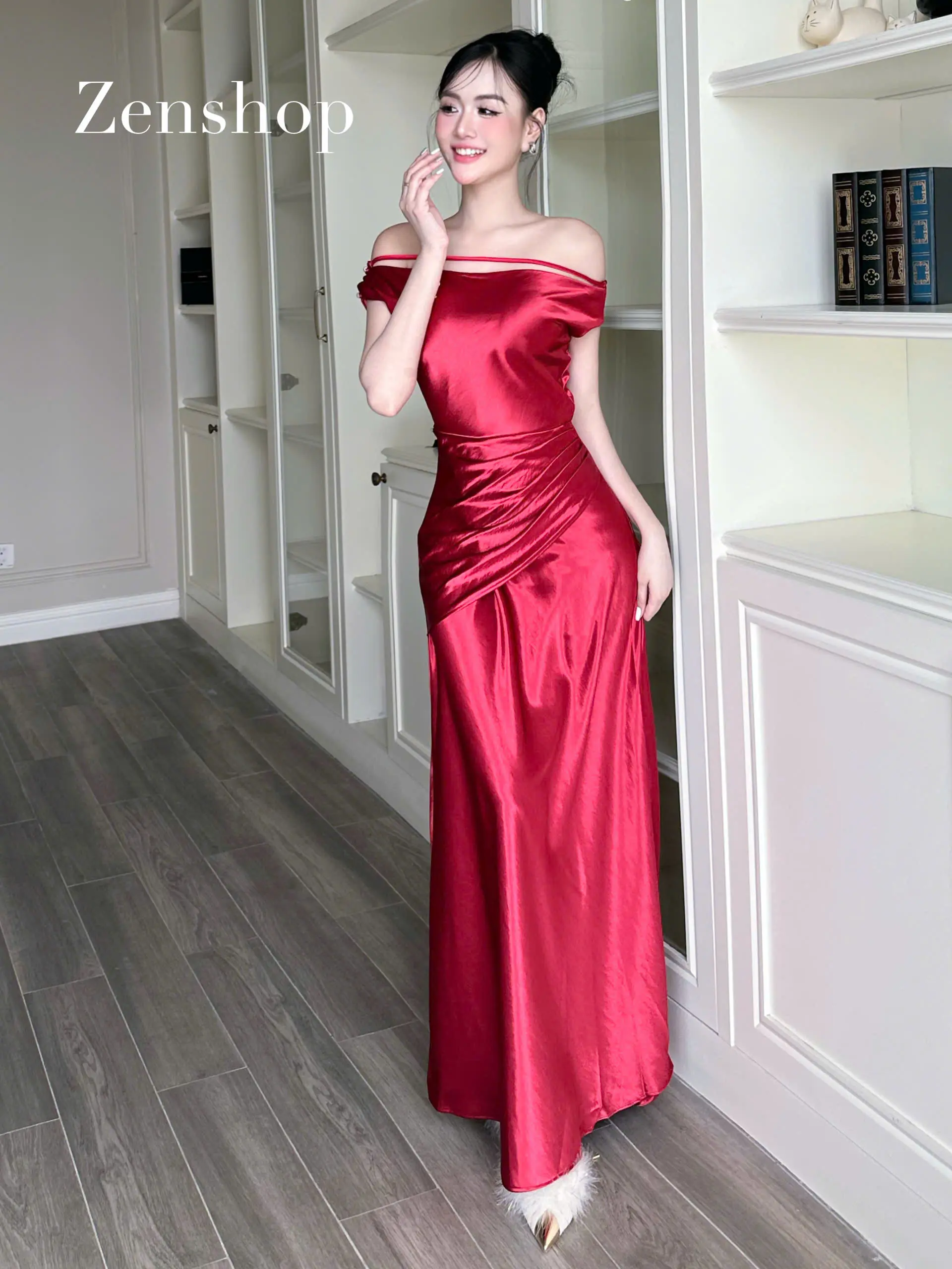 Đầm Lụa Trễ Vai Xếp Ly Eo Ôm Body Sang Trọng | Thanh Lịch - MAYLA Dress | BigBuy360 - bigbuy360.vn Đầm Lụa Trễ Vai Xếp Ly Eo Ôm Body Sang Trọng | Thanh Lịch - MAYLA Dress | BigBuy360 - bigbuy360.vn