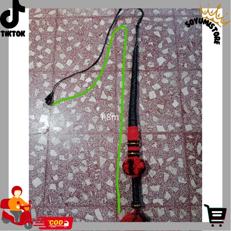 Pecut bopo murah 2 meter, pecut pawang, pecut gambuh, pecut kepang, jaranan, cemeti,pecut murah jaranan/barongan/bantengan/celeng/pecot/pecut budaya jawa SYS 7
