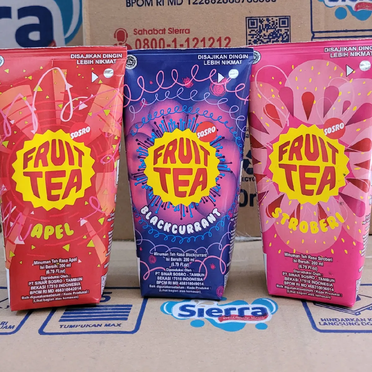 Fruit Tea Sosro 200 ml Minuman Teh Rasa Strawberry Apple Blackcurrant