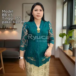 Ryuca - Puspa atasan kebaya wanita bahan brukat lapis furing