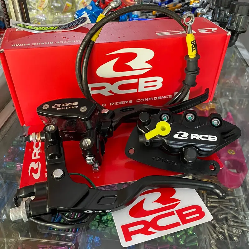 PAKET SET MASTER REM RCB OVAL 14 MM SET HANDLE KOPLING RCB E2 ORIGINAL KALIPER RCB S SERIES 2 PISTON ORIGINAL SELANG REM TDR MASTER SET RCB PNP RX KING CB GL MP TIGER GL100 BEAT SCOOPY VARIO AEROX NINJA R RR SS VIXION FU SONIC JUPITER Z 1 VEGA R FIZ R CBR 2