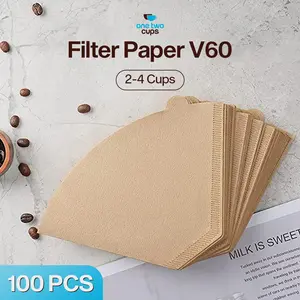 One Two Cups Kertas Saringan Kopi Filter Paper V60 2-4 Cups 100 Pcs U02  Bisa Bayar Di Tempat