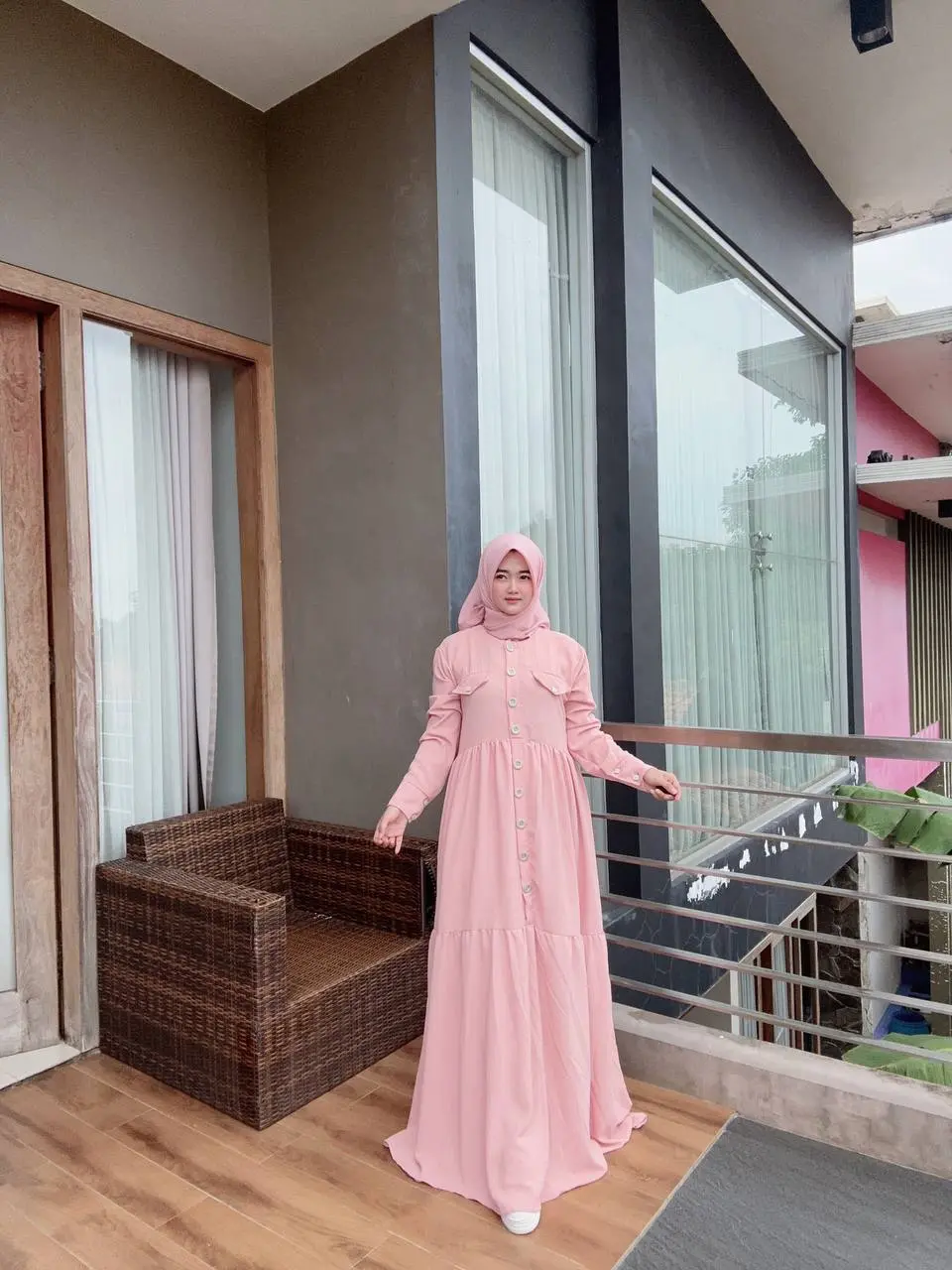 Gamis Laura Busui Kancing Rempel Mayung airflow Muslim Polos Samping Dress Wanita Nyaman Crinkle Variasi