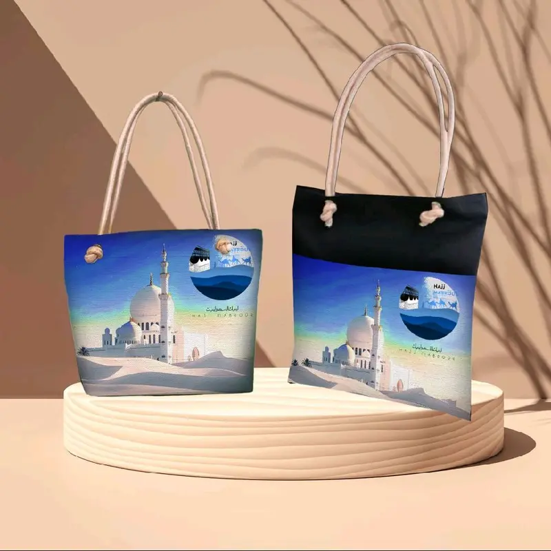 (Promo 6 pcs) Totebag Mekkah Edition tali sumbu Perempuan 4