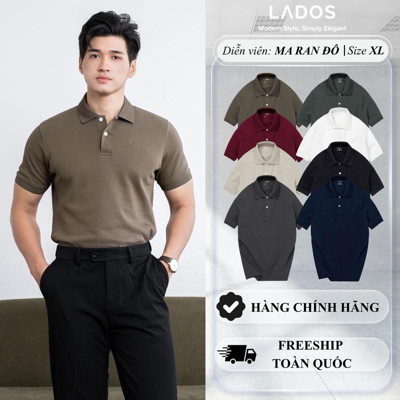 Áo Thun Polo Nam Ngắn Tay Dòng Cao Cấp LADOS-9156 Vải Cá Sấu Interlock Form Regular Fit Sang Trọng, Lịch Lãm