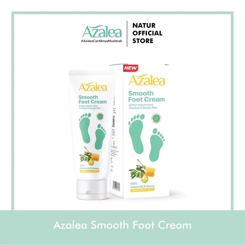 TWINPACK AZALEA SMOOTH FOOT CREAM (FOR HAND & FOOT) | KRIM ZAITUN PERAWATAN & PELEMBUT KAKI, SIKU DAN TELAPAK TANGAN KERING PECAH-PECAH ORIGINAL BPOM 3