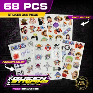 (ISI 68 PCS) Sticker Anime One Piece Terbaru-Aksesoris Motor Hp Helm Laptop-Bahan Premium Sudah Cutting - SPV