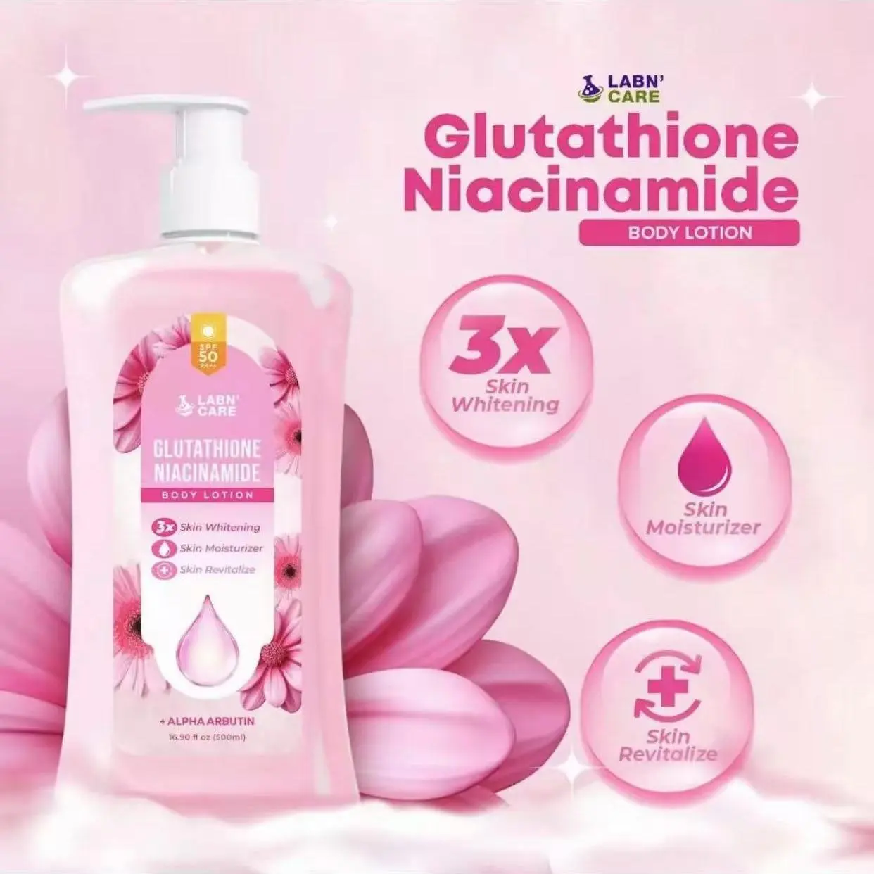 Buy 1 Take 1】THAILAND Precious Extra Pure Gluta White Soap & LABN'CARE Glutathione Niacinamide Body Lotion 500ML SPF 50 PA+++ Skin Whitening Comfort Repair Cosmetic